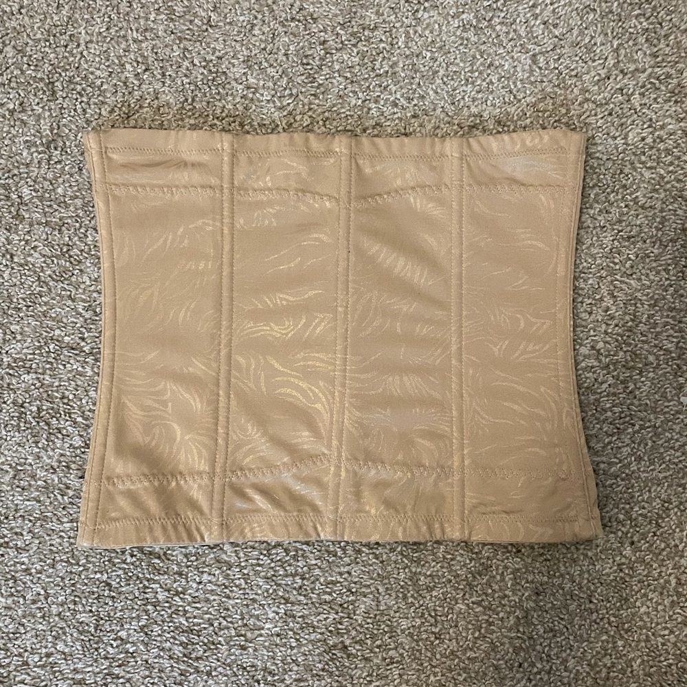 tan patterned corset top
